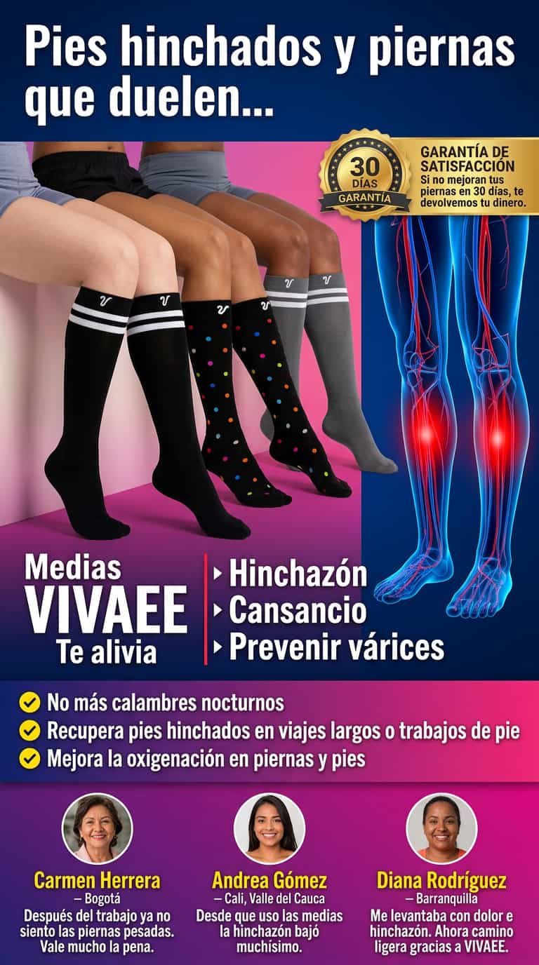 TUS PIERNAS DESCANSADAS Y SIN HINCHAZÓN — MEDIAS DE COLORES
