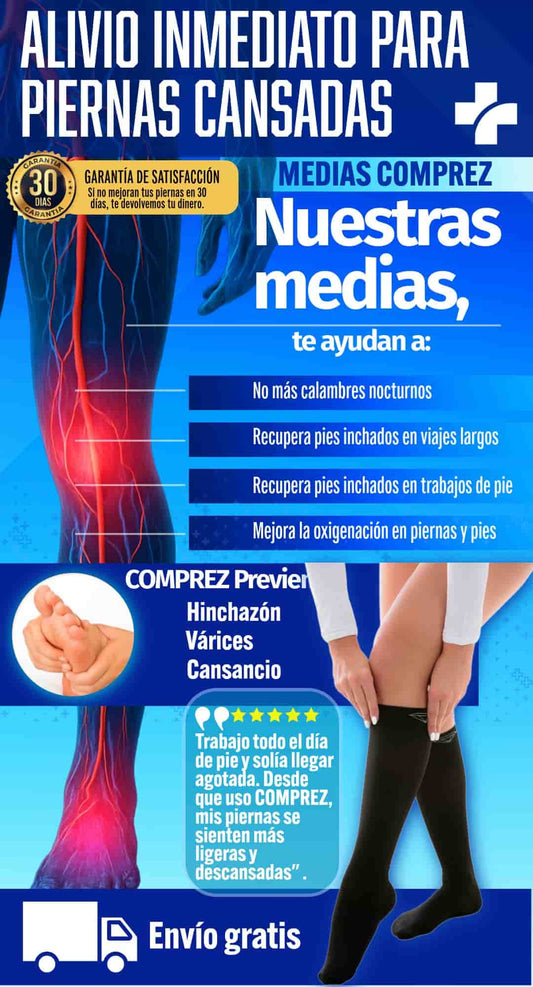 ALIVIO INMEDIATO PARA PIERNAS CANSADAS Y CON HINCHAZÓN