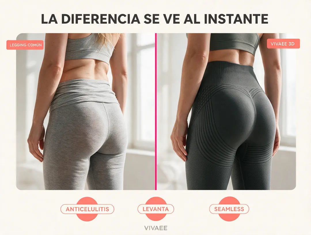 Comparativa legging común vs VIVAEE 3D