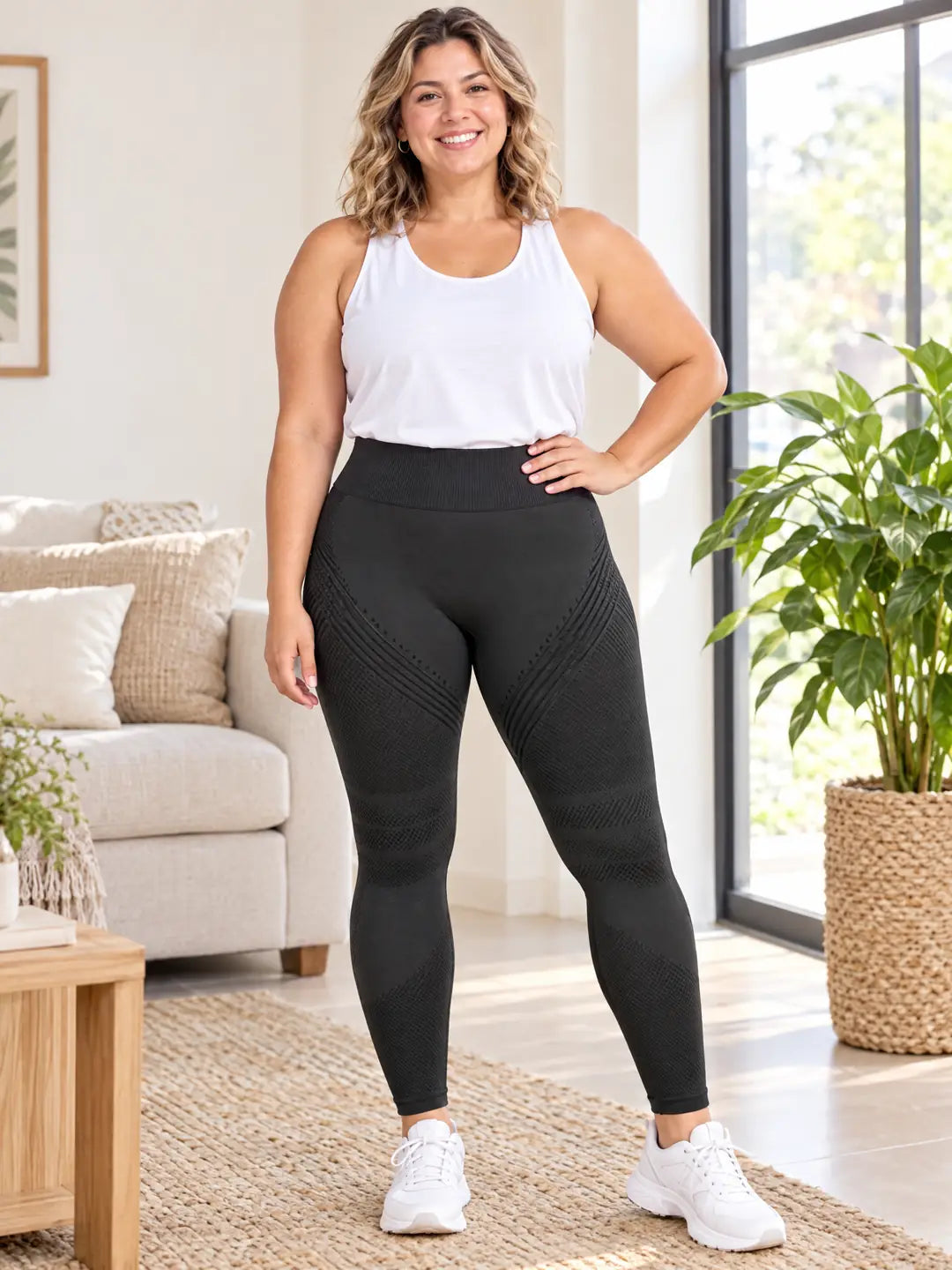 Leggings 3D VIVAEE negro puesto - talla XL