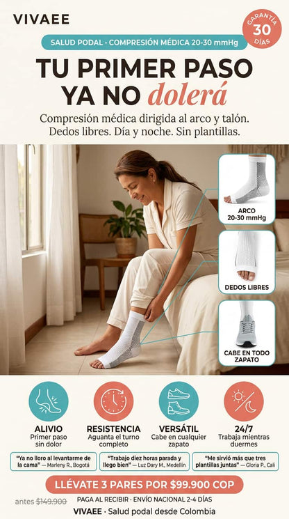Pack 3 Pares · Media de Compresión para Fascitis Plantar